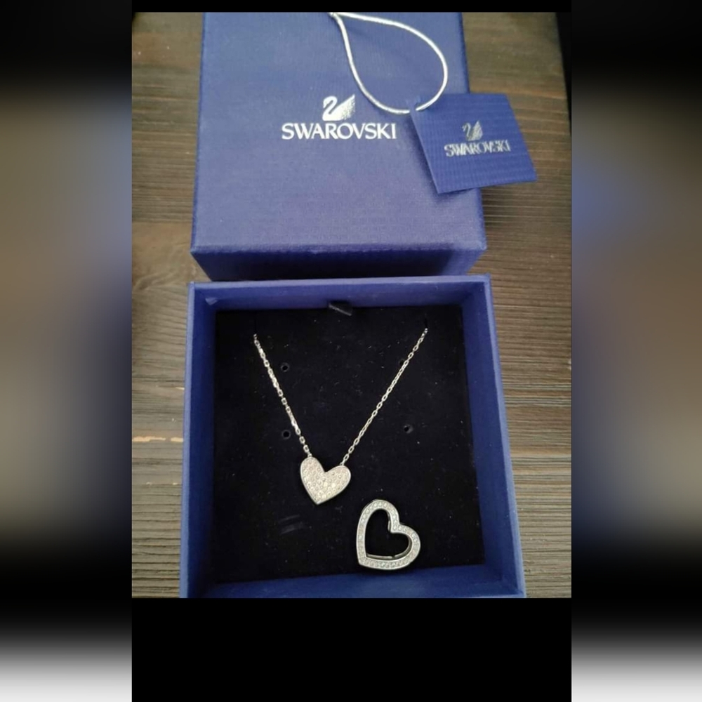 Swarovski heart 2 way necklace